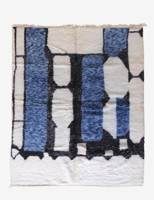Custom Blue Black Moroccan Rug - Forma 78