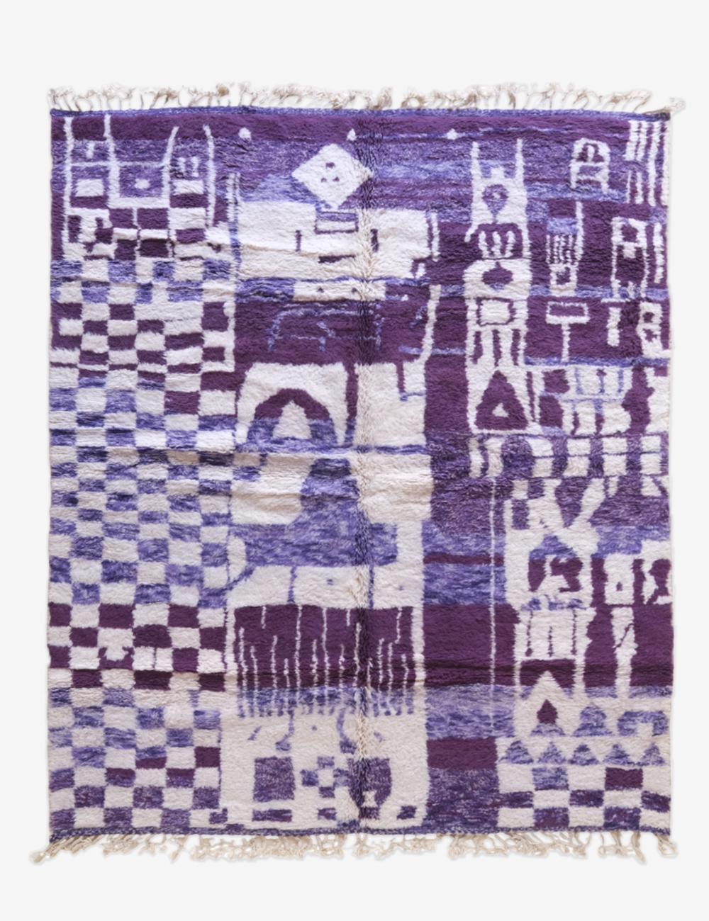 Purple Modern Moroccan Wool Rug 9.9 x 8.2 ft / 301 x 250 cm