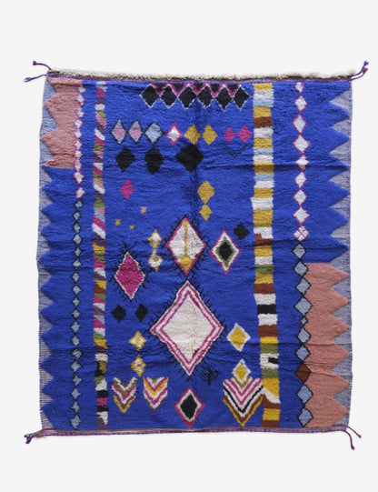 Custom Colorful Blue Moroccan Rug - Esmeralda 09