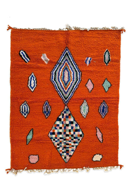 Moroccan Orange Modern Wool Rug 9.5 x 6.7 ft / 289 x 206 cm - Surcoma
