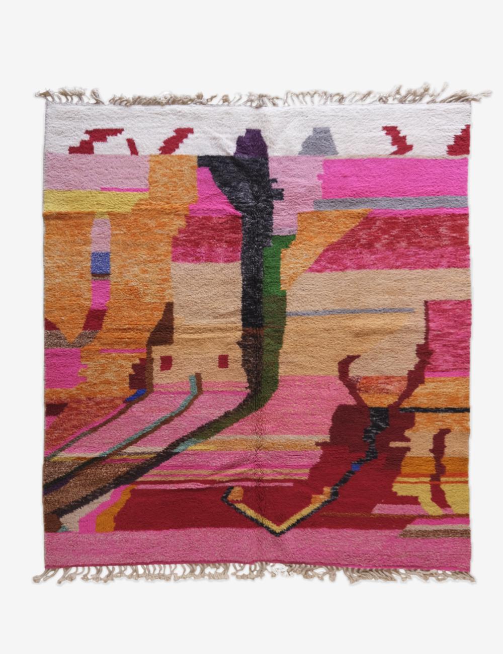 Moroccan Custom Colourful Abstract Rug - Echoes of love 38