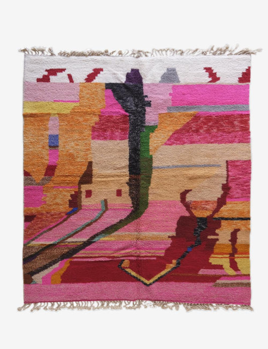 Moroccan Custom Colourful Abstract Rug - Echoes of love 38