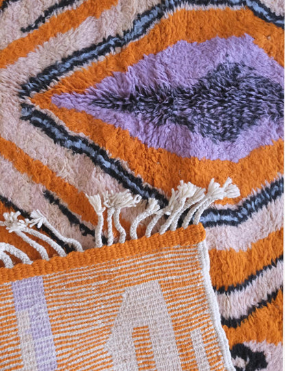 Moroccan Orange Wool Rug 9.4 x 8 ft / 285 x 245 cm - Surcoma