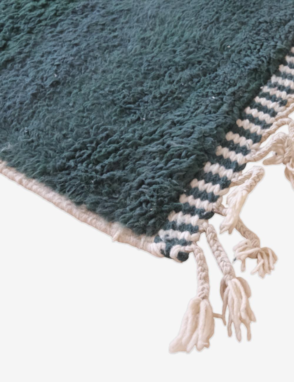 Deep Green Checkerboard Wool Rug - Forma 54