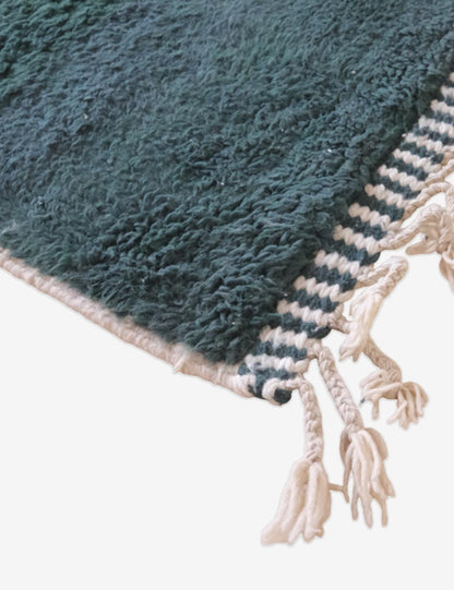 Deep Green Checkerboard Wool Rug - Forma 54