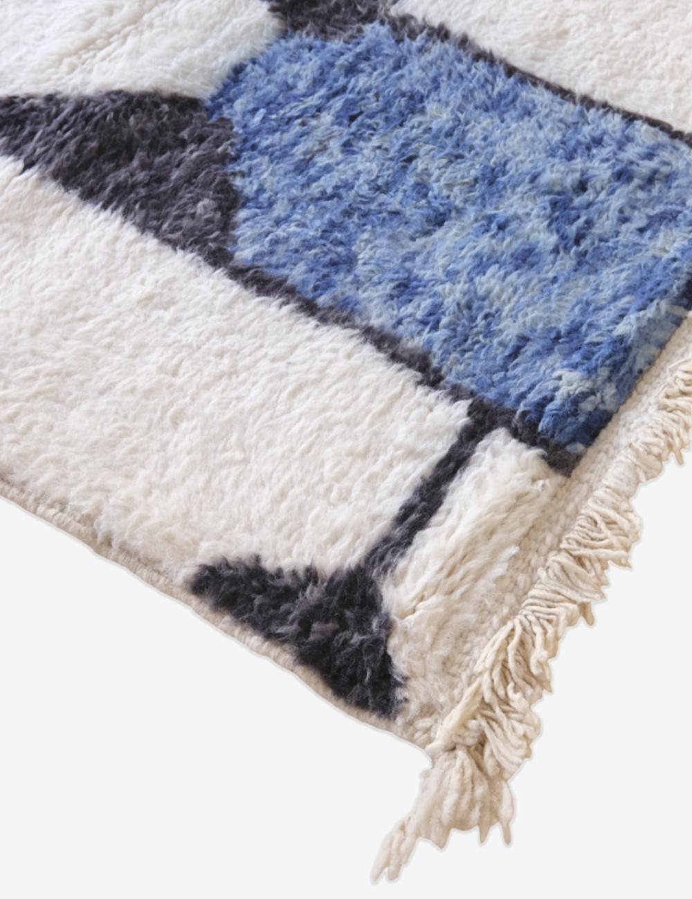 Custom Blue Black Moroccan Rug - Forma 78