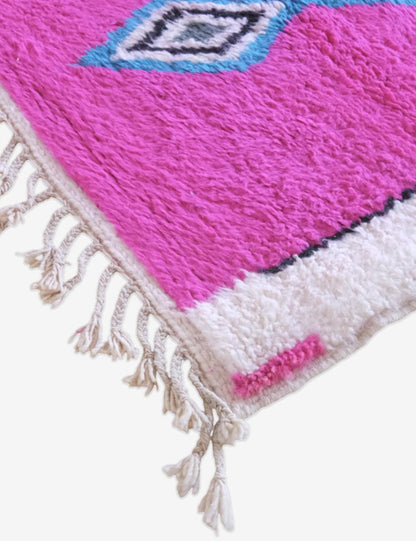 Moroccan Pink Wool Rug 9.8 x 8.3 ft / 300 x 255 cm - Surcoma
