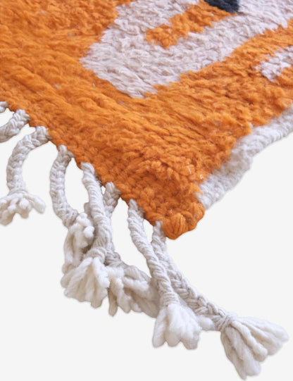 Orange Moroccan Wool Rug - Echoes Of Love 65