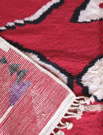 Red Moroccan Abstract Rug 9.7 x 8 ft / 295 x 245 cm - Surcoma