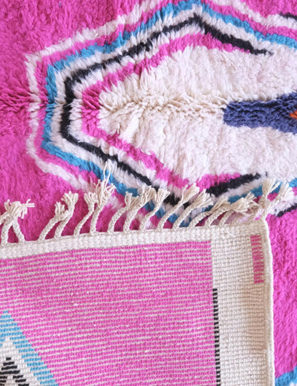 Moroccan Pink Wool Rug 9.8 x 8.3 ft / 300 x 255 cm - Surcoma