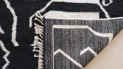 Black Moroccan Modern Rug 9.8 x 6.7 ft / 298 x 207 cm - Surcoma