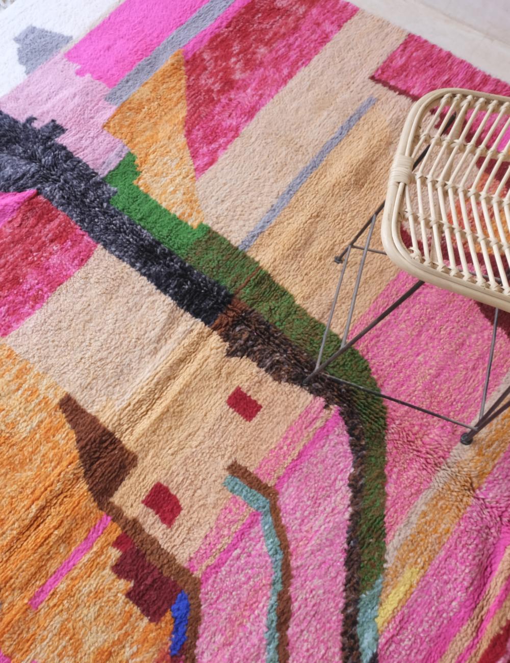 Moroccan Custom Colourful Abstract Rug - Echoes of love 38