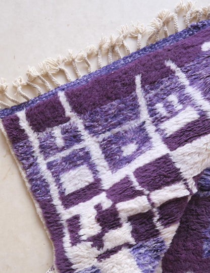 Purple Modern Moroccan Wool Rug 9.9 x 8.2 ft / 301 x 250 cm - Surcoma