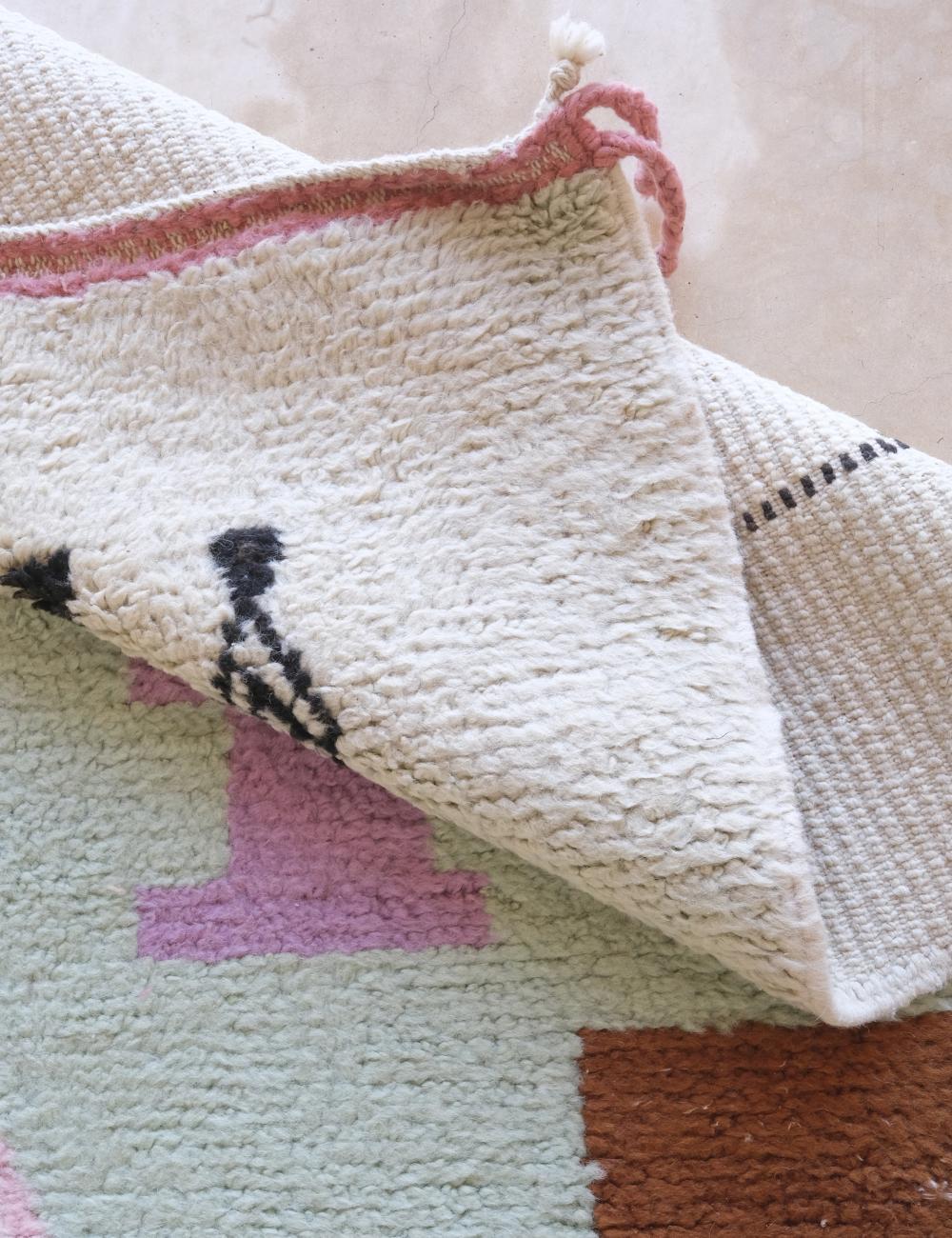 Moroccan Custom Sage Green Wool Rug