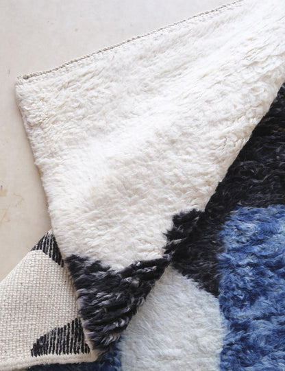 Custom Blue Black Moroccan Rug - Forma 78