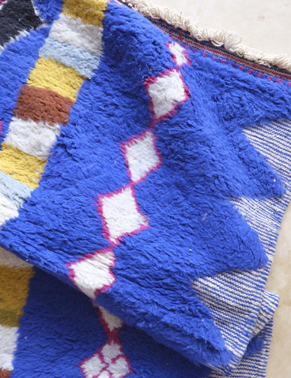 Custom Colorful Blue Moroccan Rug - Esmeralda 09