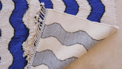 Blue Moroccan Modern Rug 9.6 x 6.5 ft / 293 x 200 cm - Surcoma