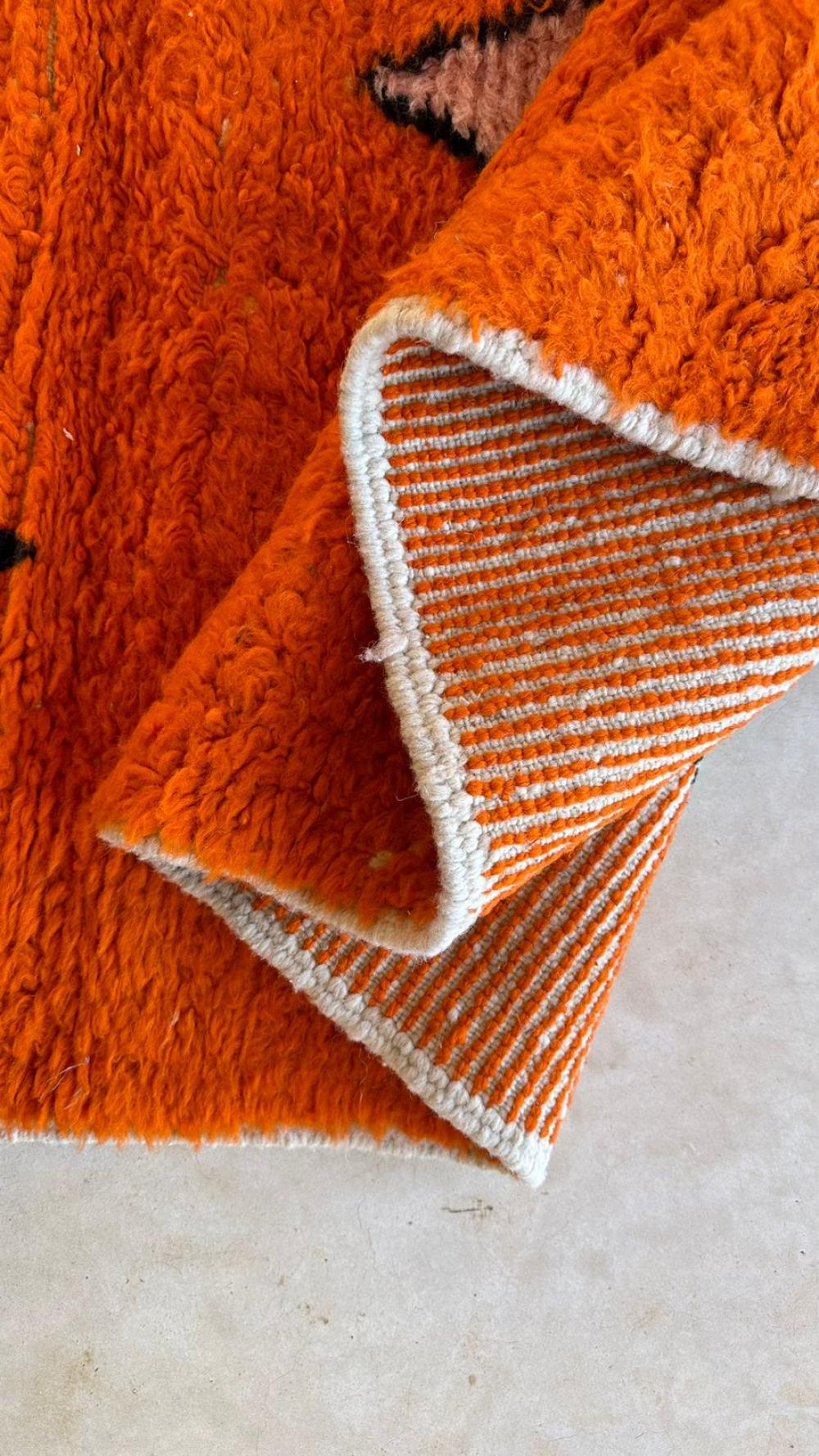 Moroccan Orange Modern Wool Rug 9.5 x 6.7 ft / 289 x 206 cm