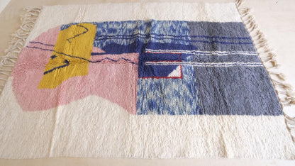 Moroccan Modern Wool Rug 9.6 x 6.7 ft / 293 x 205 cm - Surcoma