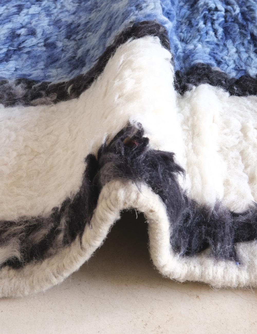 Custom Blue Black Moroccan Rug - Forma 78