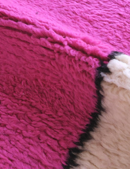 Moroccan Pink Wool Rug 9.8 x 8.3 ft / 300 x 255 cm - Surcoma