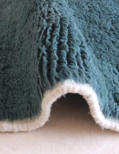 Deep Green Checkerboard Wool Rug - Forma 54