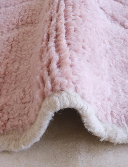 Pink Moroccan Modern Wool Rug 9.4 x 8.3 ft / 285 x 254 cm - Surcoma