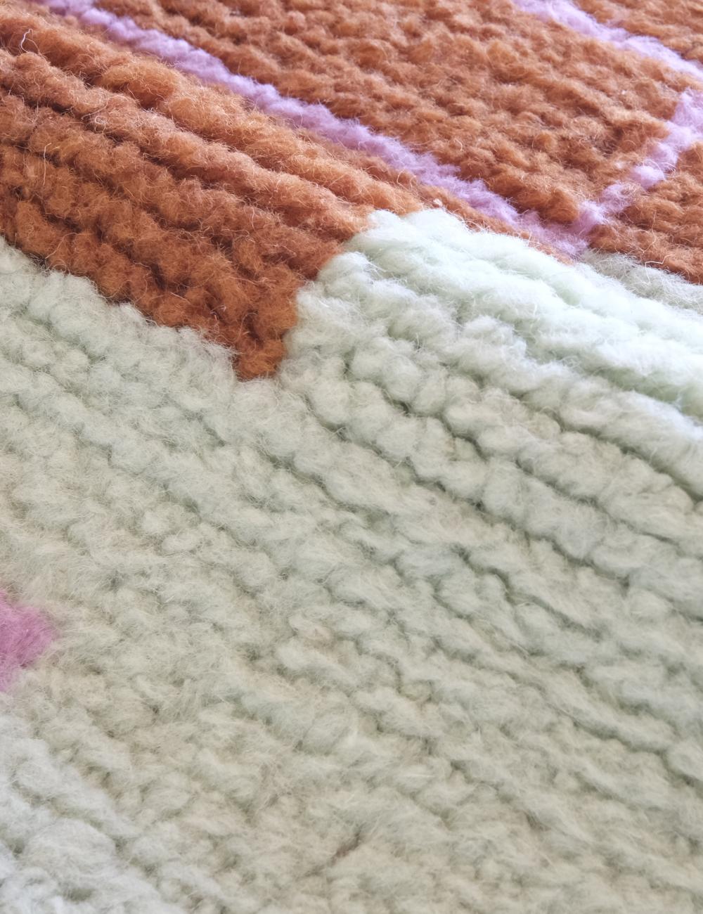 Moroccan Custom Sage Green Wool Rug