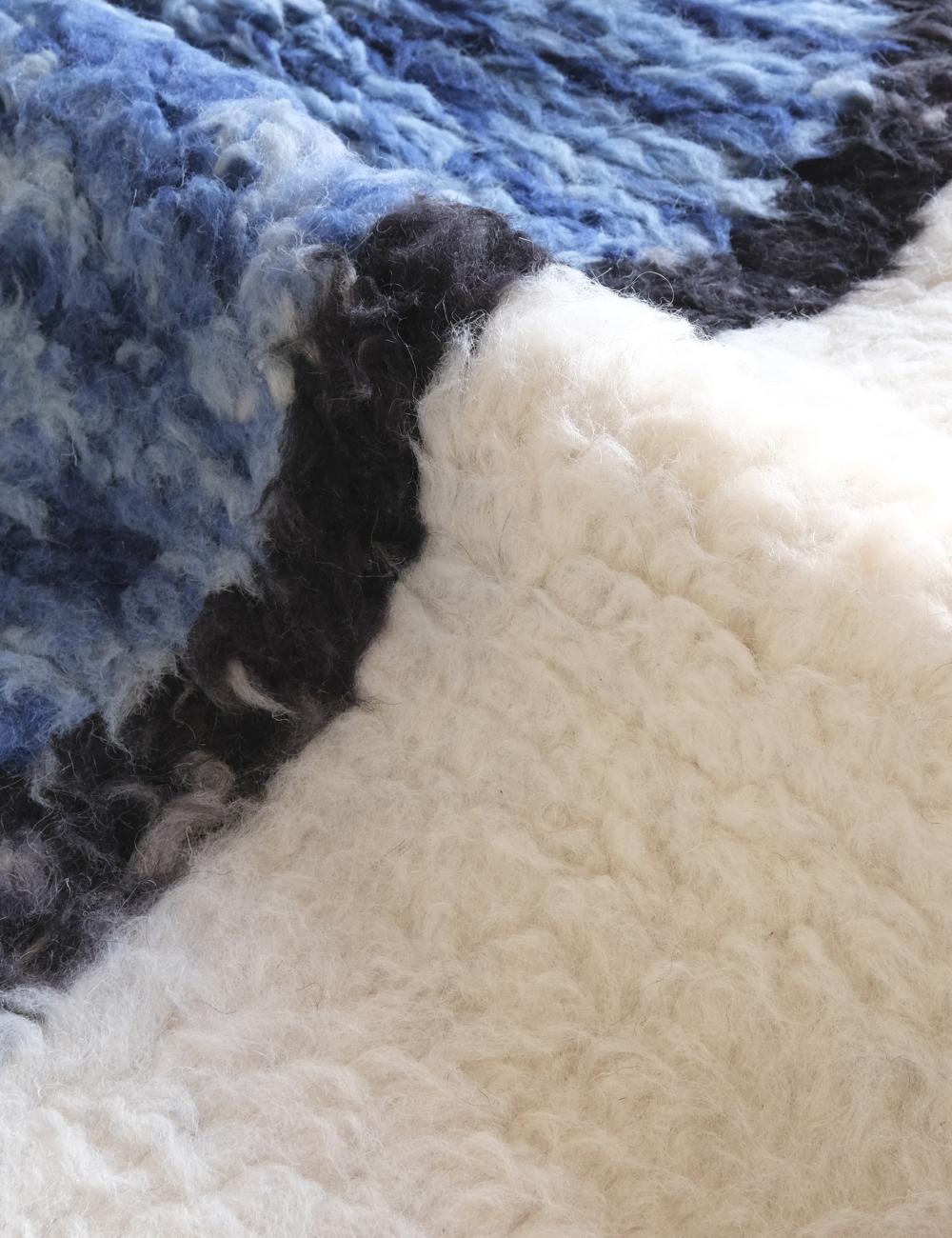 Custom Blue Black Moroccan Rug - Forma 78