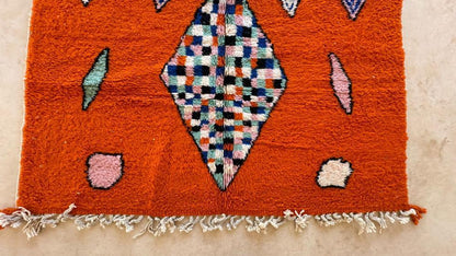 Moroccan Orange Modern Wool Rug 9.5 x 6.7 ft / 289 x 206 cm - Surcoma