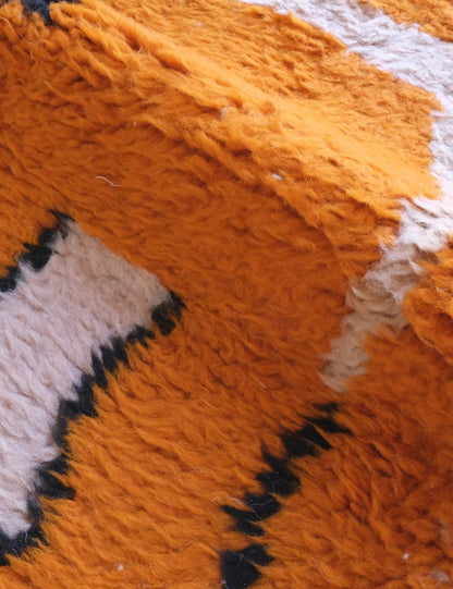 Orange Moroccan Wool Rug - Echoes Of Love 65