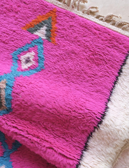 Moroccan Pink Wool Rug 9.8 x 8.3 ft / 300 x 255 cm - Surcoma