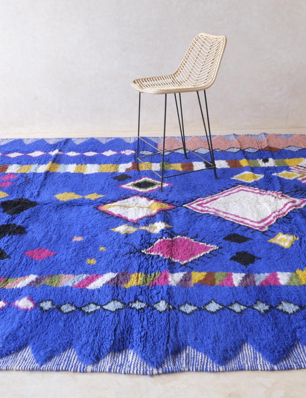 Custom Colorful Blue Moroccan Rug - Esmeralda 09