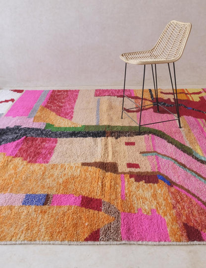 Moroccan Custom Colourful Abstract Rug - Echoes of love 38