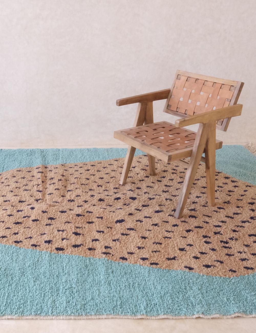 Customized Moroccan Teal Rug