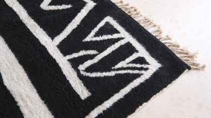 Black Moroccan Modern Rug 9.8 x 6.7 ft / 298 x 207 cm - Surcoma