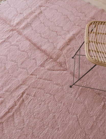 Pink Moroccan Modern Wool Rug 9.4 x 8.3 ft / 285 x 254 cm - Surcoma