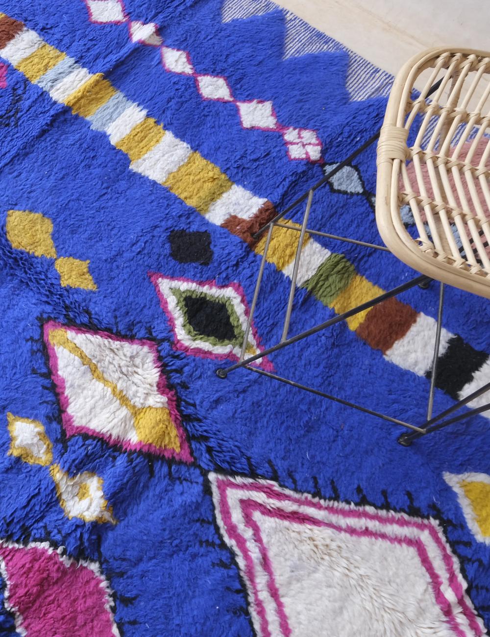 Custom Colorful Blue Moroccan Rug - Esmeralda 09