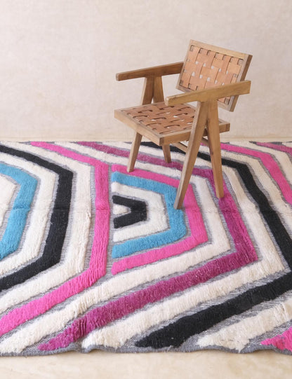 Moroccan Modern Wool Rug 9 x 6.5 ft / 273 x 201 cm - Surcoma