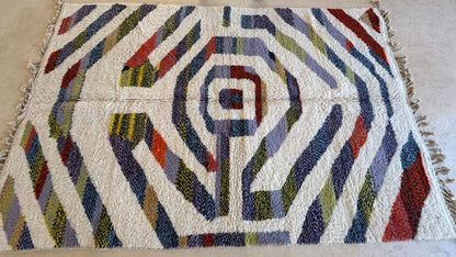 Moroccan Modern Wool Rug 9.6 x 6.4 ft / 294 x 197 cm - Surcoma
