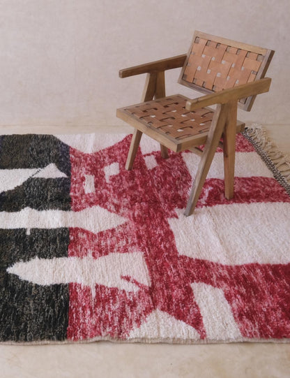 2020s Moroccan Modern Wool Rug 8.3 x 5.8 ft / 254 x 177 cm - Surcoma