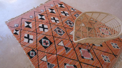 Moroccan Berber Modern Wool Rug 9.6 x 7.2 ft / 293 x 221 cm - Surcoma