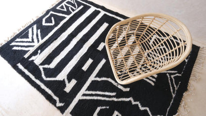 Black Moroccan Modern Rug 9.8 x 6.7 ft / 298 x 207 cm - Surcoma