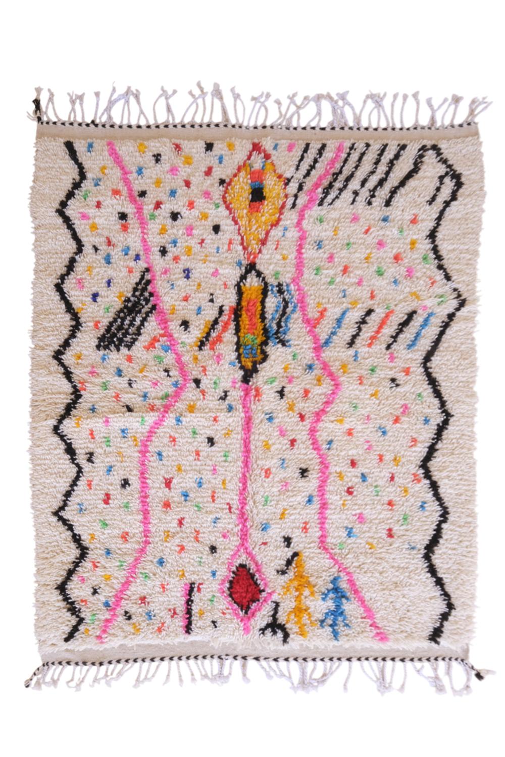 2020's Moroccan Neon Rug 6.2 x 4.4 ft / 188 x 137 cm