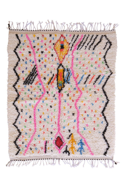 Moroccan Neon Rug 6.2 x 4.4 ft / 188 x 137 cm - Surcoma