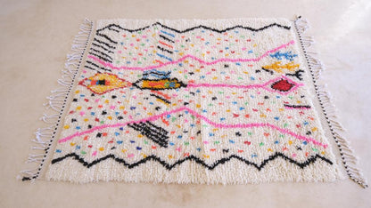 Moroccan Neon Rug 6.2 x 4.4 ft / 188 x 137 cm - Surcoma