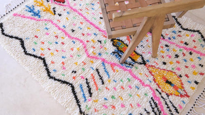 Moroccan Neon Rug 6.2 x 4.4 ft / 188 x 137 cm - Surcoma