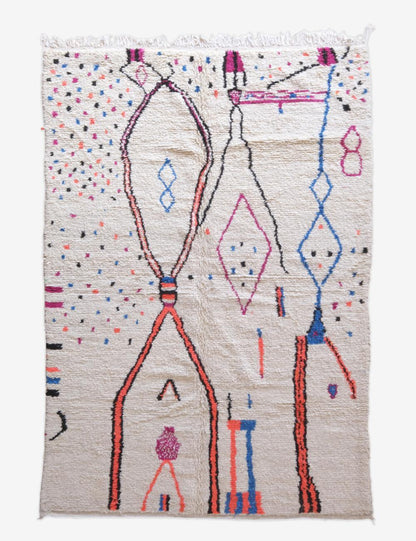 Moroccan Neon Wool Rug 10 x 6.4 ft / 306 x 195 cm - Surcoma
