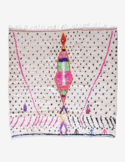 2020s Moroccan Neon Wool Rug 7.6 x 7.4 ft / 231 x 226 cm - Surcoma
