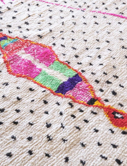 2020s Moroccan Neon Wool Rug 7.6 x 7.4 ft / 231 x 226 cm - Surcoma